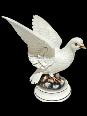 VTG 70s Andrea By Sadek White Dove Bisque Porcelain Bird Figurine Made In Japan
